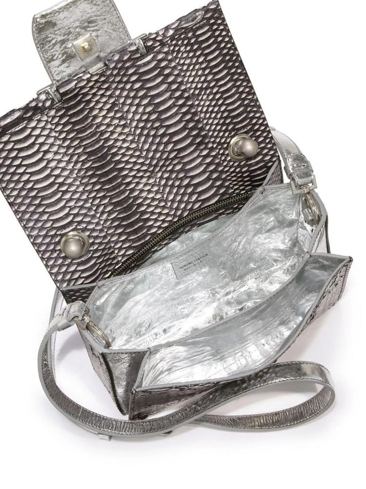 商品MAISON MARGIELA|Medium Top-Handle Snake & Metallic Leather Shoulder Bag,价格¥14083,第2张图片详细描述