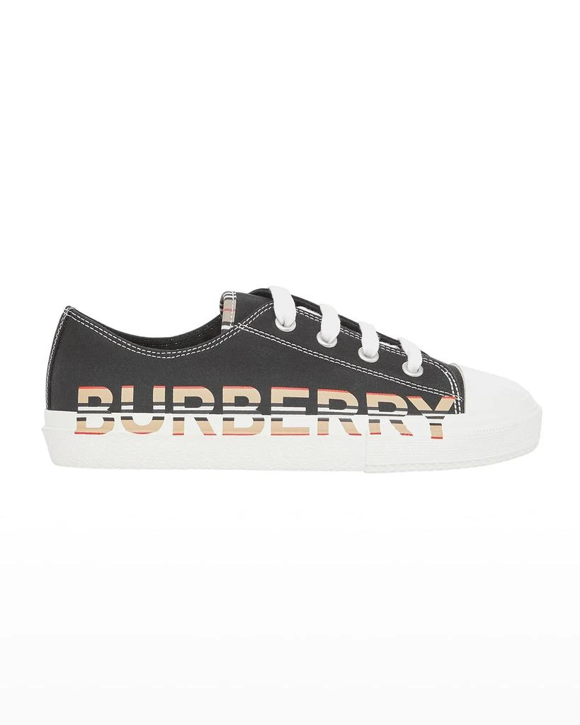 商品Burberry|Kid's Larkhall Icon Stripe Logo Low-Top Sneakers, Toddler/Kids,价格¥990,第1张图片