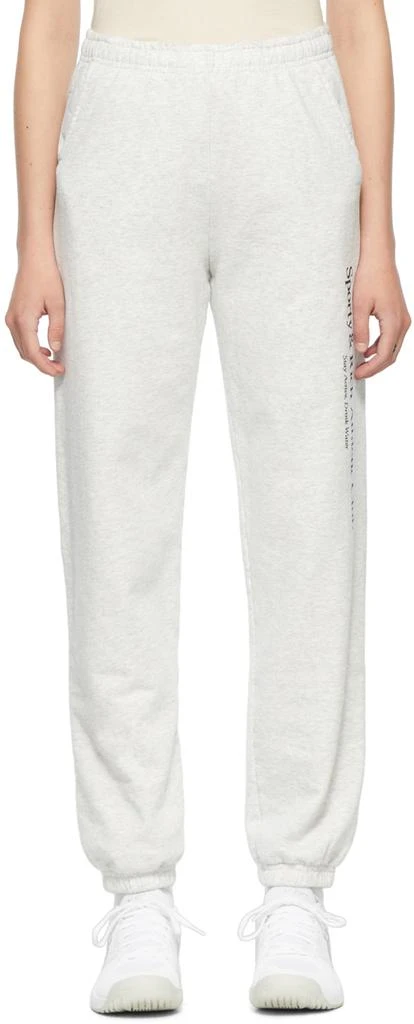 商品Sporty & Rich|Grey Cotton Lounge Pants,价格¥443,第1张图片