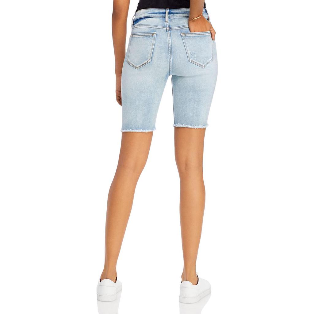 Aqua Womens Jeans Frayed Hem Denim Shorts商品第2张图片规格展示