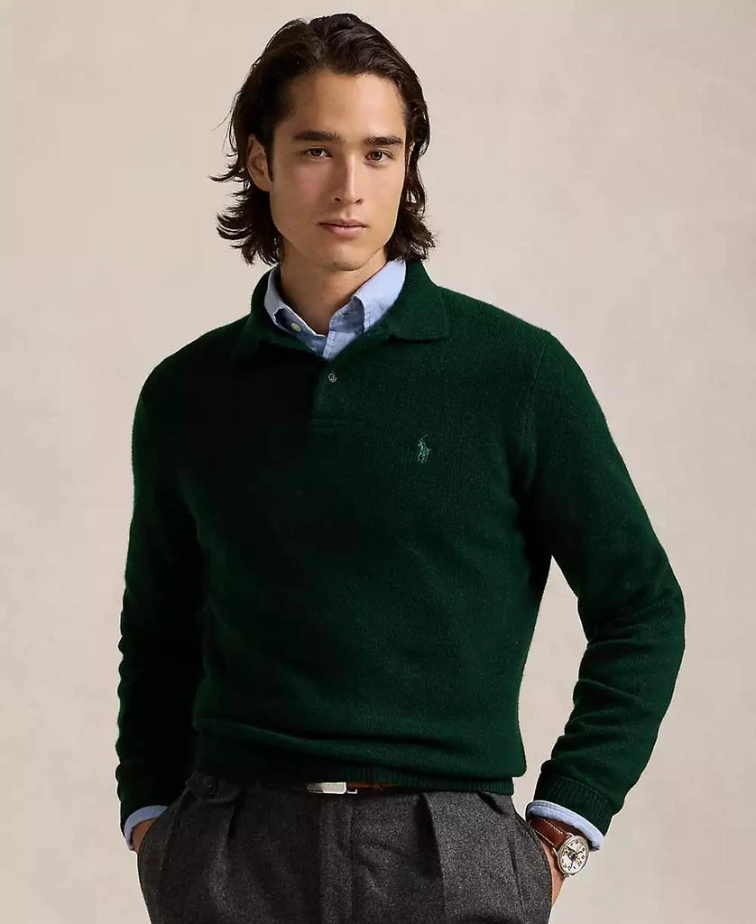 Men's Wool-Cashmere Polo-Collar Sweater 商品