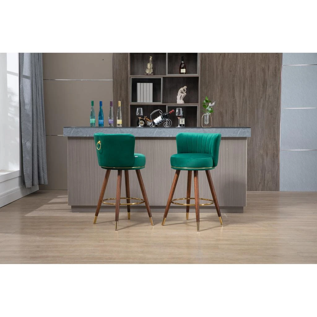 Counter Height Bar Stools Set of 2 for Kitchen Counter Solid Wood Legs 商品