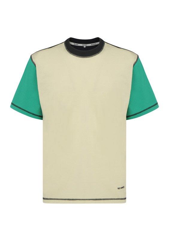 Sunnei Short-Sleeve Panelled T-Shirt商品第1张图片规格展示