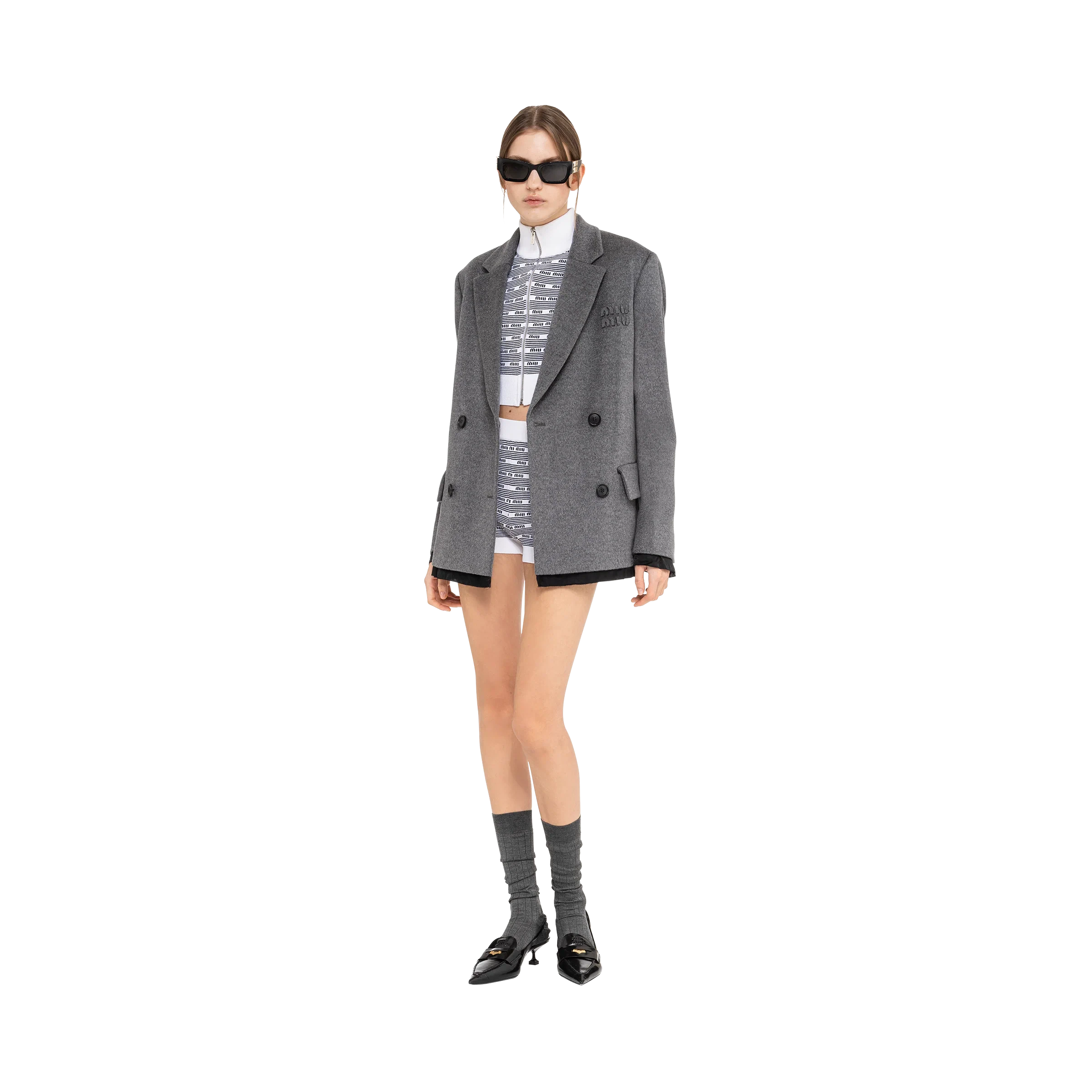 【预售】 缪缪 25春夏 女士 西服外套 Veste croisée en velours MH1853_125Q_F0031_S_231  商品