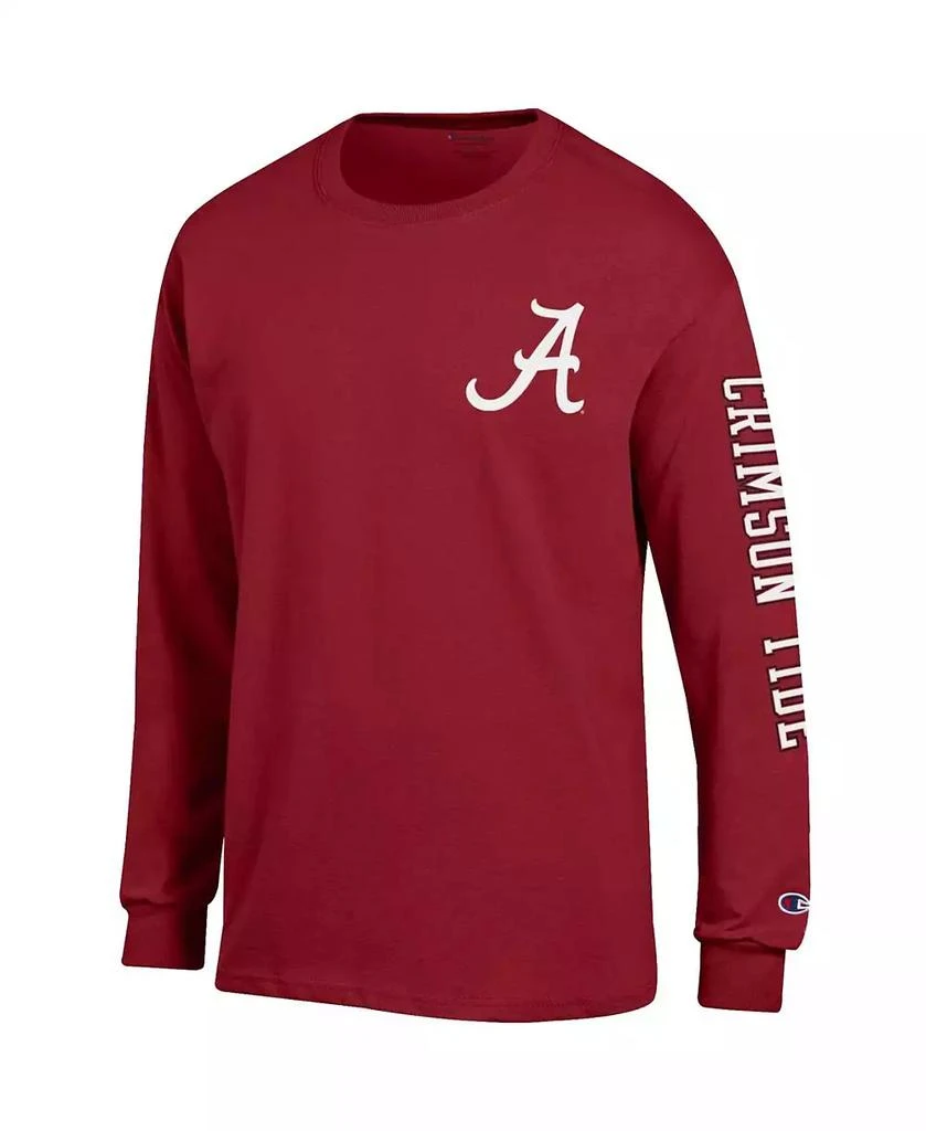 商品CHAMPION|Men's Crimson Alabama Crimson Tide Team Stack 3-Hit Long Sleeve T-shirt,价格¥228,第2张图片详细描述