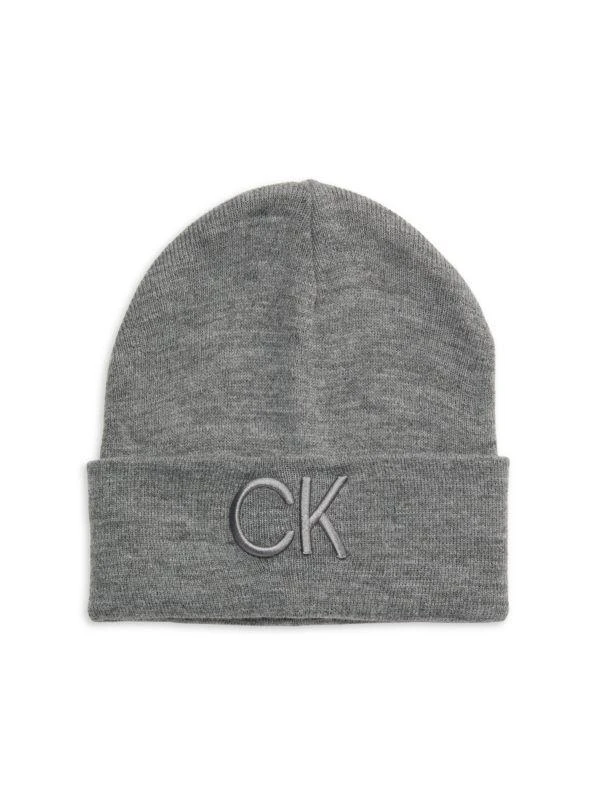 商品Calvin Klein|Embroidered Logo Ribbed Beanie,价格¥204,第1张图片