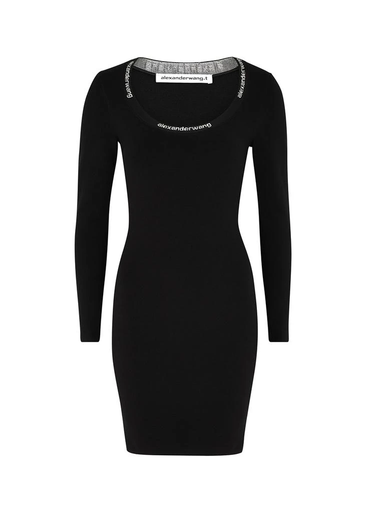 商品Alexander Wang|Black logo stretch-knit mini dress,价格¥2472,第1张图片