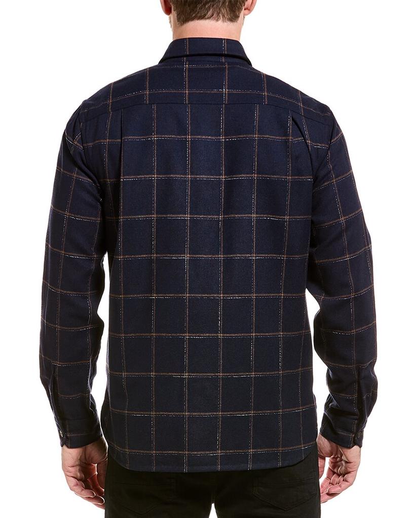 Vince Crosshatch Windowpane Wool-Blend Shirt商品第2张图片规格展示