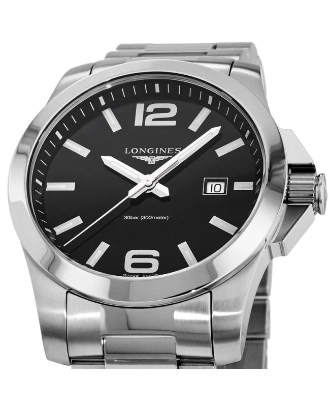商品Longines|Longines Conquest Quartz Black Dial Steel Men's Watch L3.760.4.56.6,价格¥6179,第2张图片详细描述