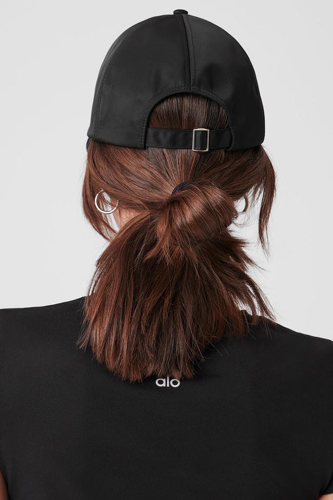 Alo Satin Off-Duty Cap - Black - Hats - Free Shipping - BeyondStyle