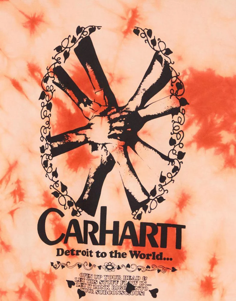 商品Carhartt WIP|Carhartt WIP zonk tie-dye t-shirt in orange,价格¥268,第3张图片详细描述