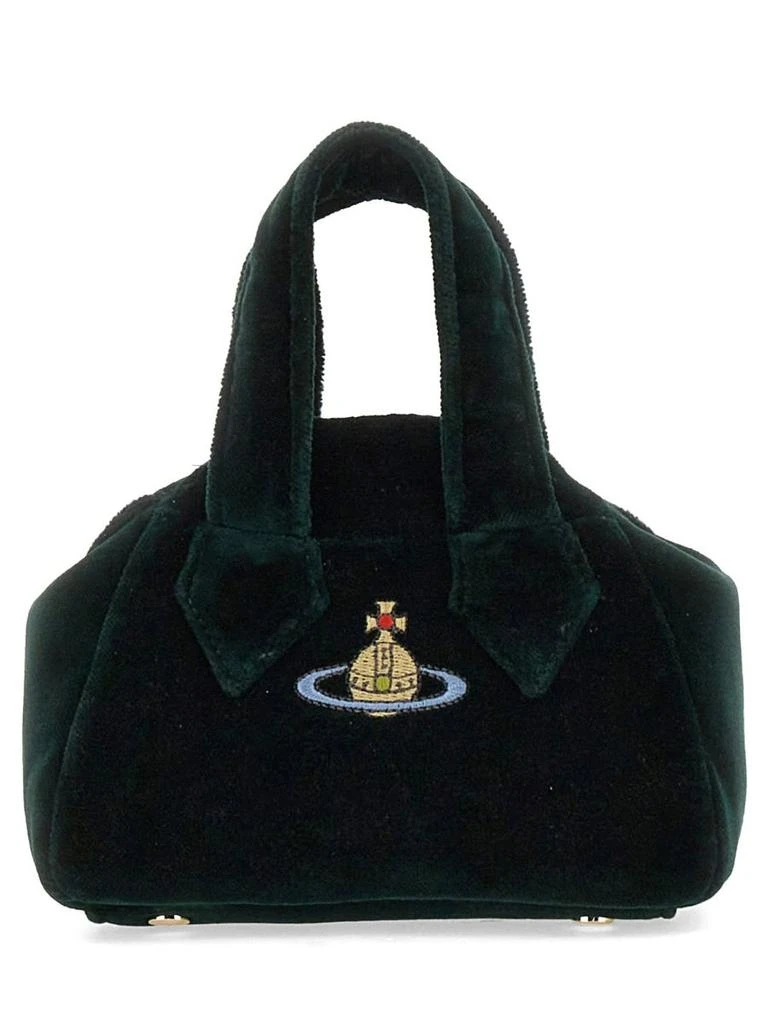 商品Vivienne Westwood|Vivienne Westwood Orb Embroidered Velvet Mini Tote Bag,价格¥2137,第1张图片
