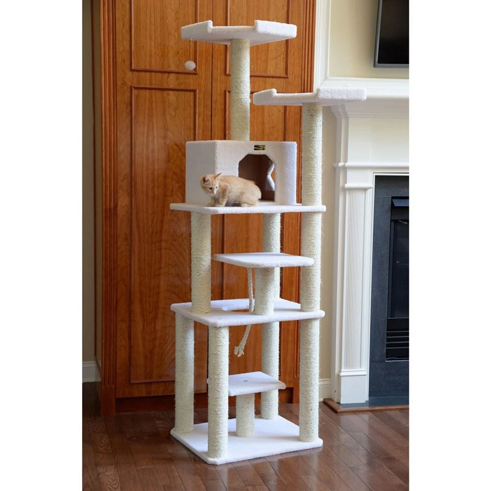 商品Macy's|Real Wood Cat Tree, 6 Levels With Playhouse & Rope Swing,价格¥2478,第2张图片详细描述