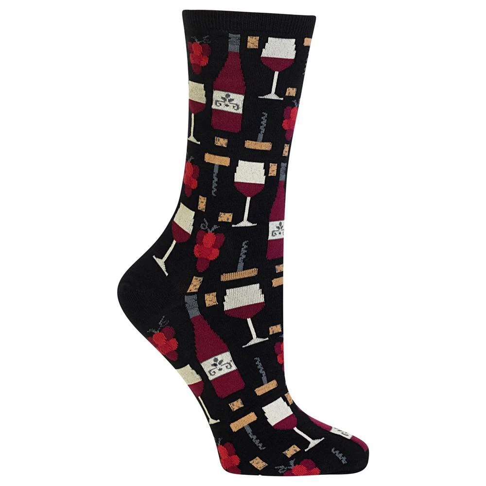 商品Hot Sox|Women's  Wine Print Fashion Crew Socks,价格¥67,第1张图片