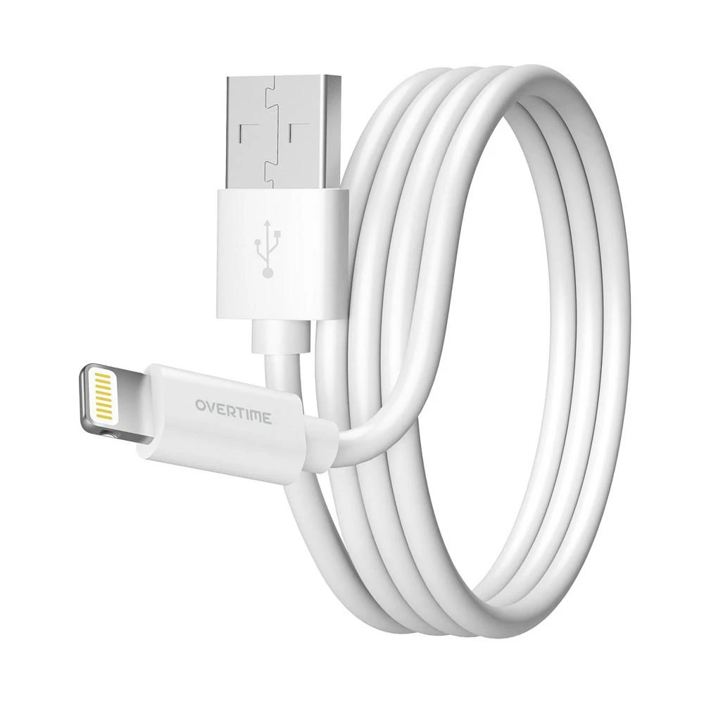 商品Overtime|Apple MFi Certified iPhone 11/XR/SE/10/8 6ft Charging Cable | USB to Lightning Cable for iPhone - White,价格¥97,第1张图片