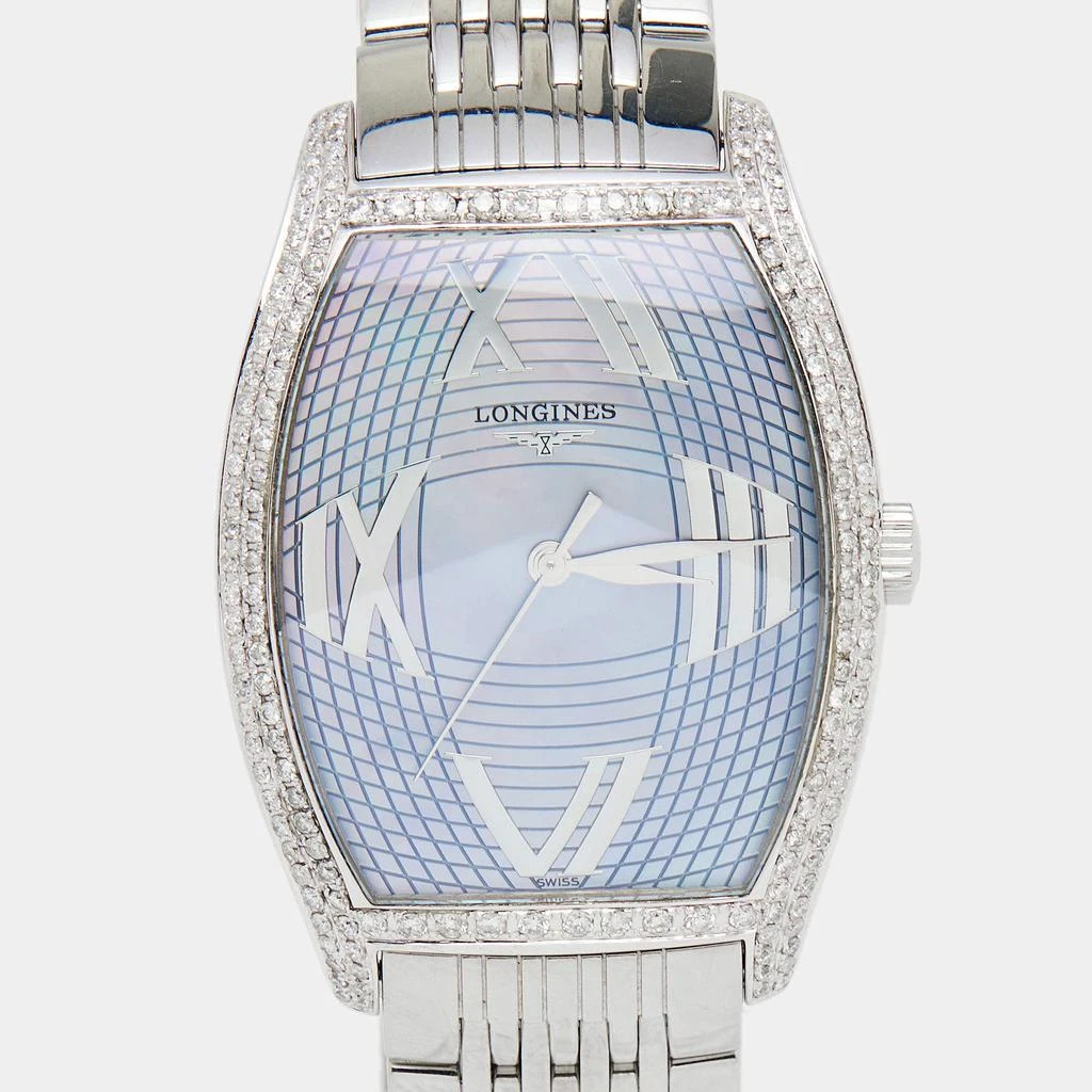 商品[二手商品] Longines|Longines Mother of Pearl Stainless Steel Diamonds Evidenza L2.655.4 Women's Wristwatch 33 mm,价格¥3511,第3张图片详细描述