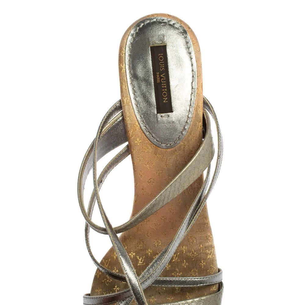 Louis Vuitton Grey Python Embossed And Leather Strappy Sandals Size 40 商品