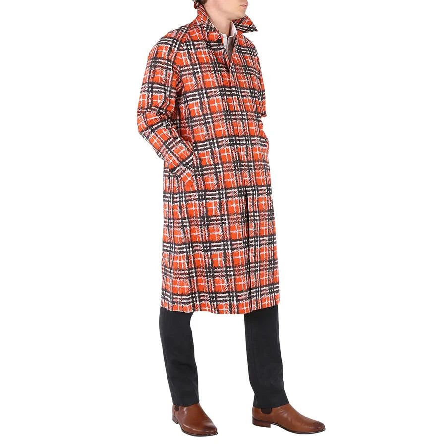 商品Burberry|Scribble Check Cotton Car Coat In Bright Military Red,价格¥3696,第2张图片详细描述