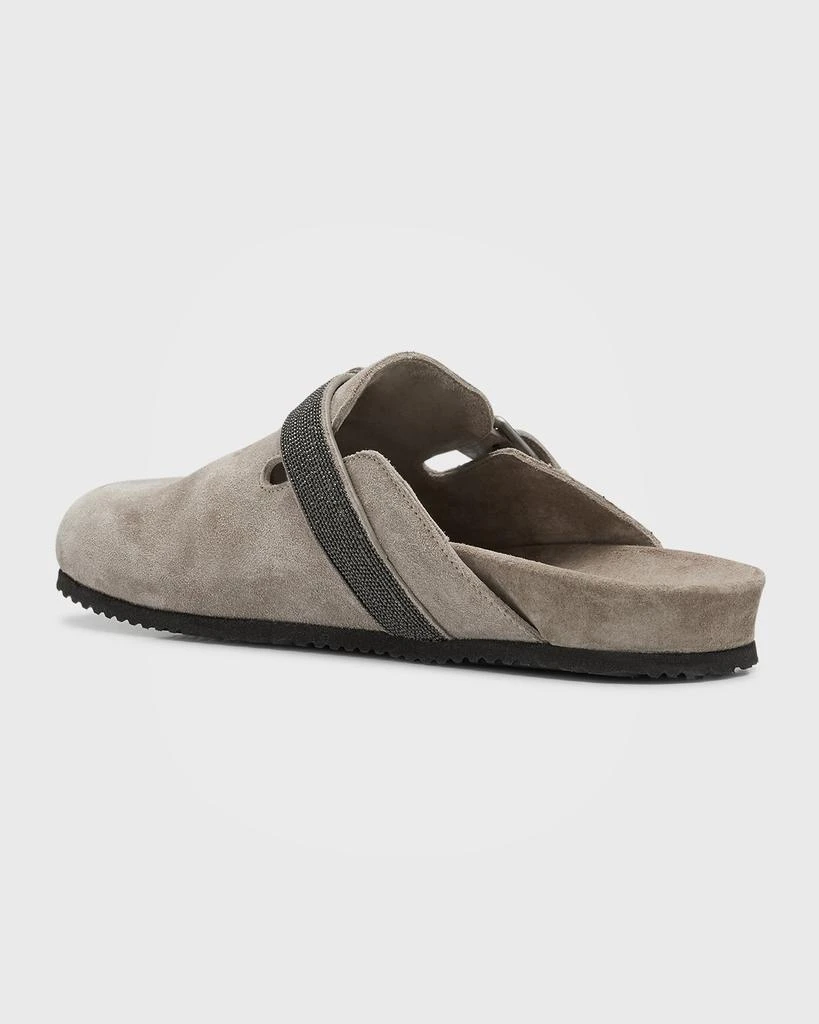 商品Brunello Cucinelli|Monili Suede Buckle Flat Mules,价格¥8972,第4张图片详细描述