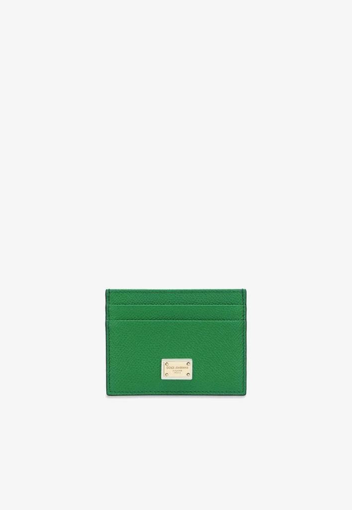 商品Dolce & Gabbana|Logo Plate Cardholder in Dauphine Calf Leather,价格¥2462,第1张图片