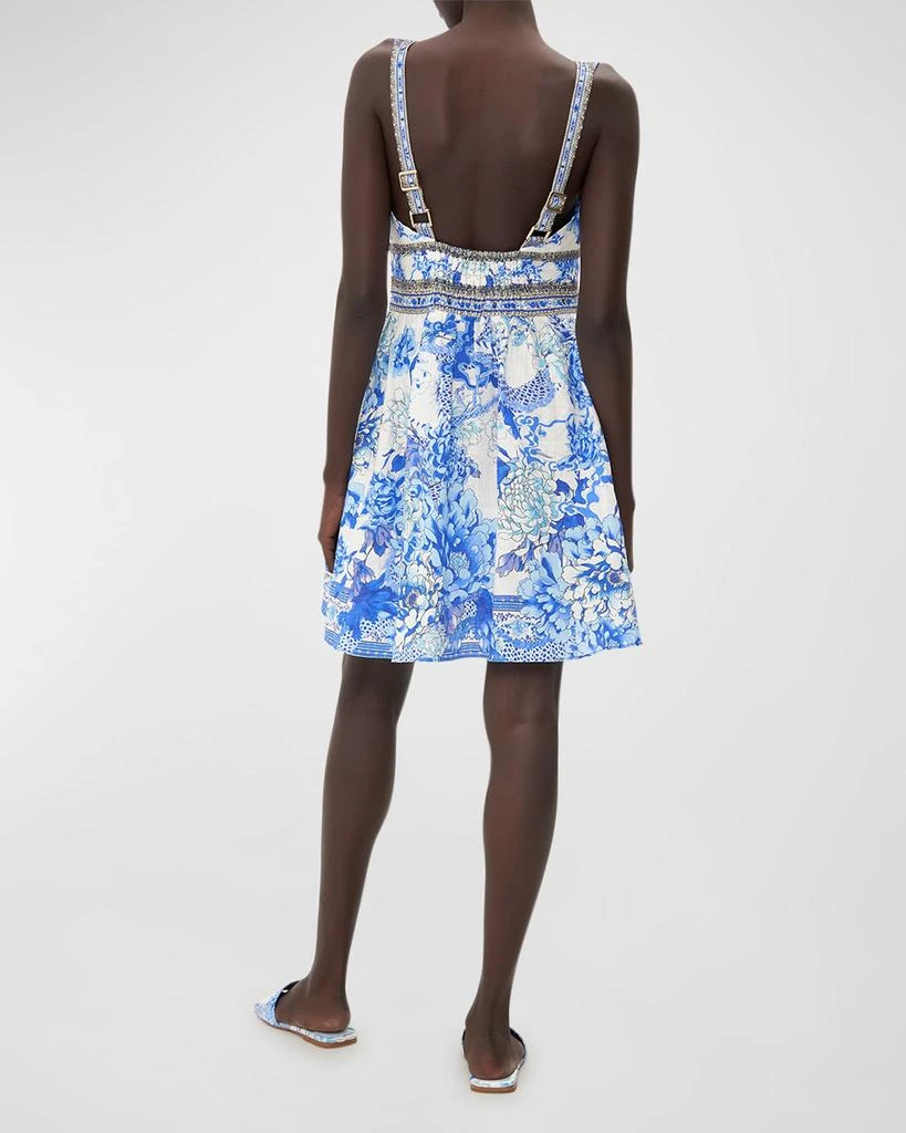 商品Camilla|Short V-Neck Cutout Linen Dress,价格¥2617,第4张图片详细描述