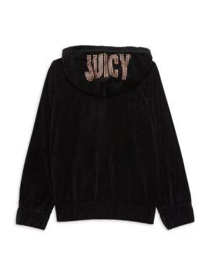 商品Juicy Couture|Girls Logo Velour Hoodie,价格¥153,第2张图片详细描述
