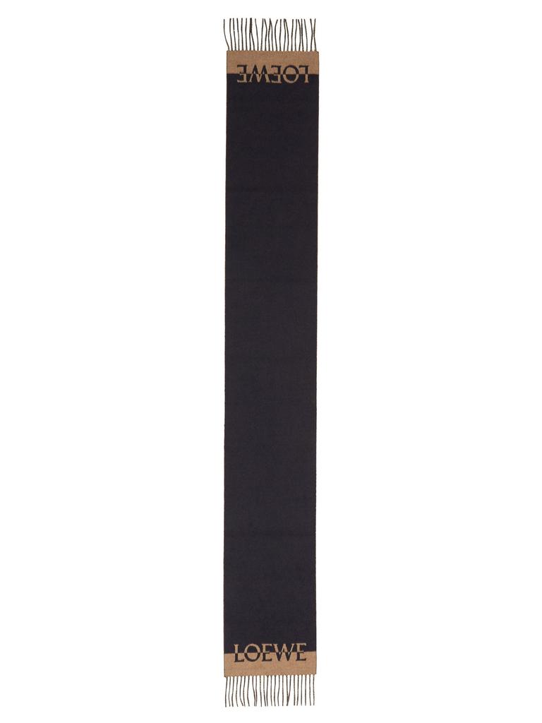 Logo-jacquard striped wool-blend scarf商品第3张图片规格展示
