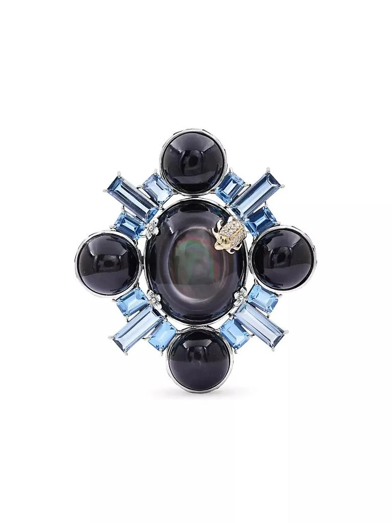 商品Stephen Dweck|One-Of-A-Kind Sterling Silver, 18K Yellow Gold, &amp; Multi-Gemstone Brooch,价格¥44847,第1张图片