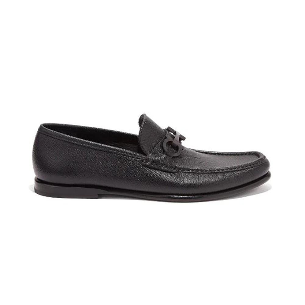 商品Salvatore Ferragamo|Salvatore Ferragamo 菲拉格慕 男士黑色小牛皮乐福鞋 02-A879-688525,价格¥3622,第1张图片
