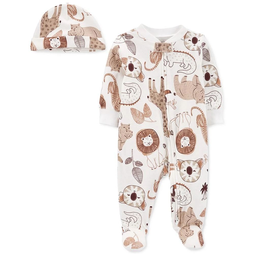 商品Carter's|Baby Boys 2 Way Zip Sleep and Play and Hat, 2 Piece Set,价格¥45,第1张图片