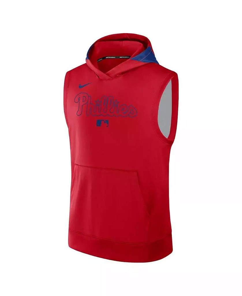 商品NIKE|Men's Red Philadelphia Phillies Authentic Collection Performance Sleeveless Pullover Hoodie,价格¥481,第3张图片详细描述