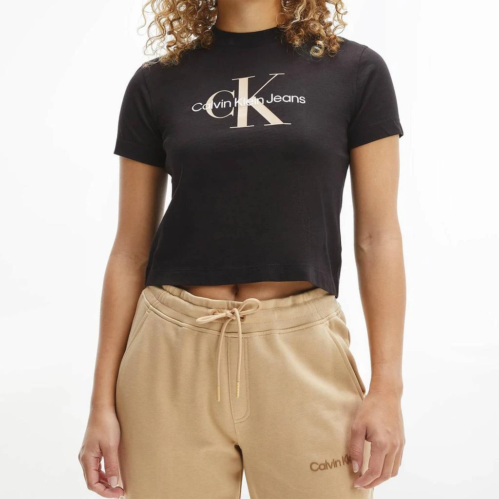 商品Calvin Klein|Calvin Klein Jeans Women's Seasonal Monogram Baby T-Shirt - Ck Black,价格¥203,第1张图片