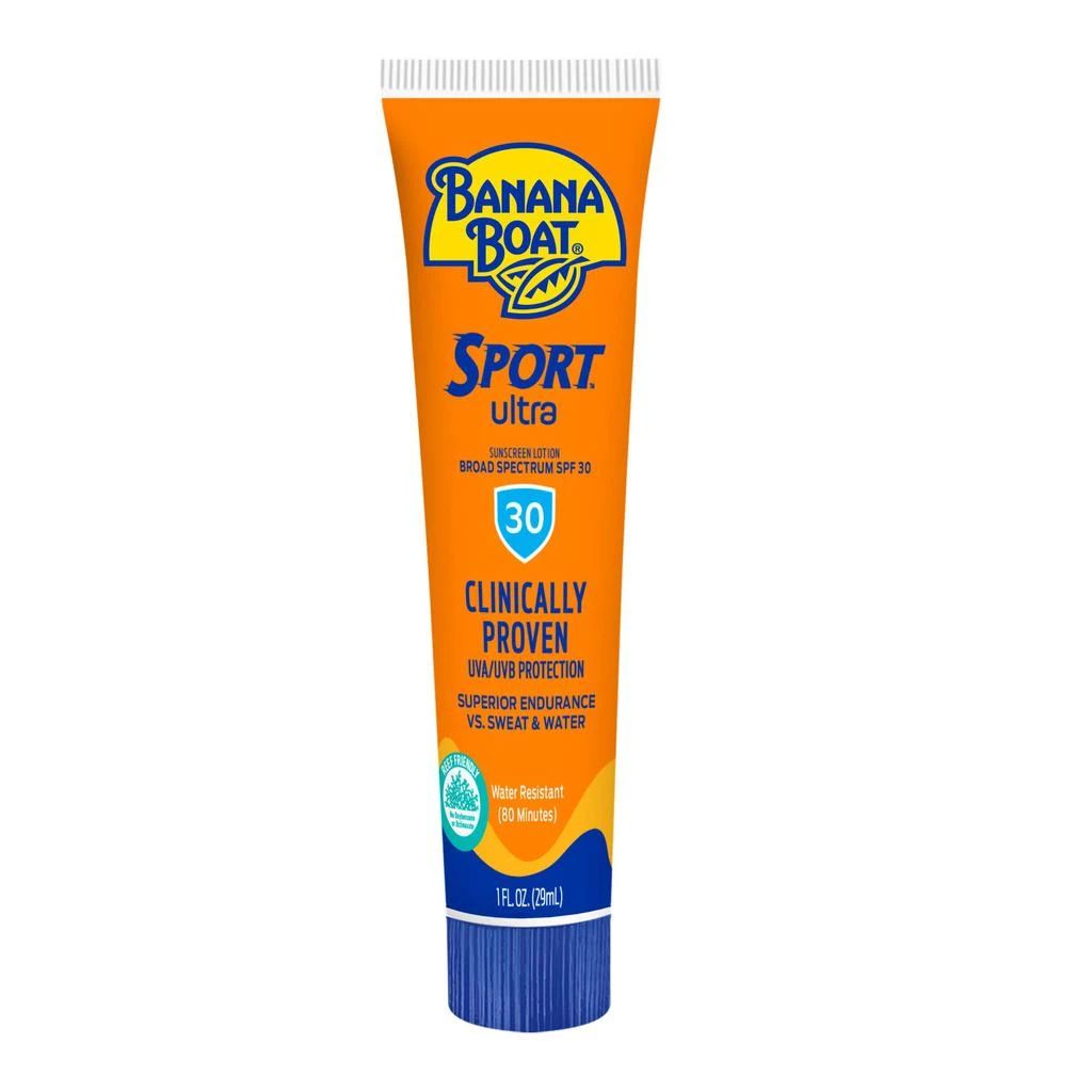 商品Banana Boat|Banana Boat Sport Ultra SPF 30 Sunscreen Lotion, 1oz, 24ct | Travel Size Sunscreen, Banana Boat Sunscreen SPF 30 Lotion, Oxybenzone Free Sunscreen, Mini Sunscreen SPF 30, 1oz (Pack of 24),价格¥225,第1张图片