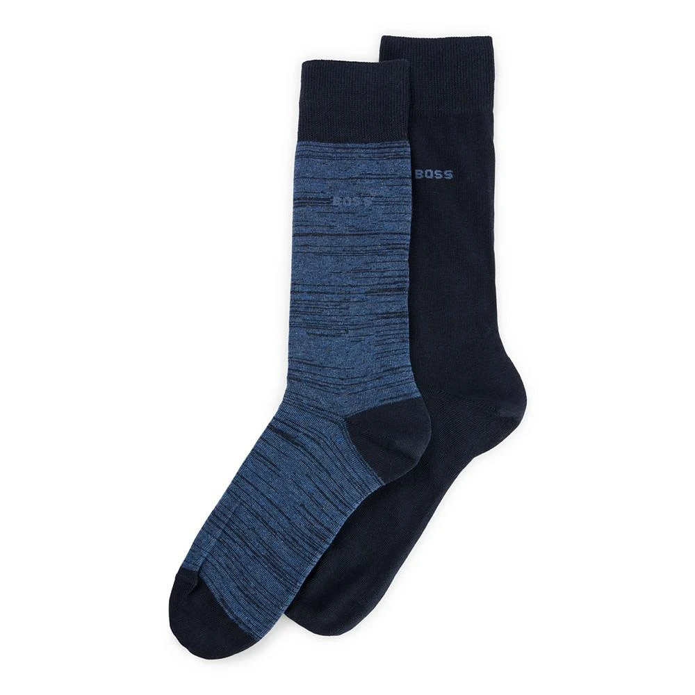 商品Hugo Boss|Men's Regular Length Socks, Pack of Two,价格¥90,第1张图片