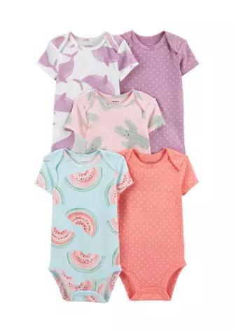 商品Carter's|Baby 5-Pack Short-Sleeve Original Bodysuits,价格¥100,第1张图片