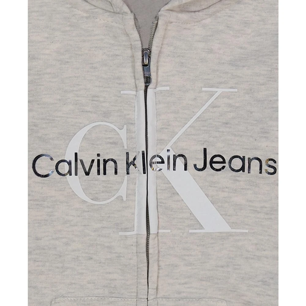 商品Calvin Klein|Big Girls Monogram Logo Zip-Up Hoodie,价格¥132,第2张图片详细描述