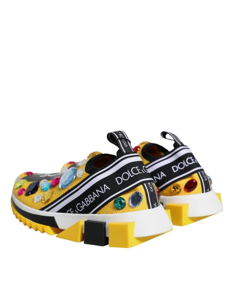 商品Dolce & Gabbana|Dolce & Gabbana Yellow Sorrento Crystals Low Top Sneakers Shoes,价格¥4116,第5张图片详细描述