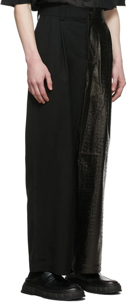 商品Feng Chen Wang|Black Half Leather Trousers,价格¥1473,第2张图片详细描述