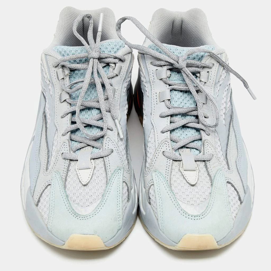 商品[二手商品] YEEZY|Yeezy x Adidas Grey/Blue Nubuck Leather And Mesh Boost 700 V2 Inertia Sneakers Size 45 1/3,价格¥1586,第3张图片详细描述