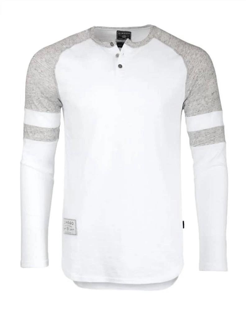 商品ZIMEGO|Zimego - Men's Long Sleeve Contrast Stripes Arm T-shirt,价格¥319,第1张图片