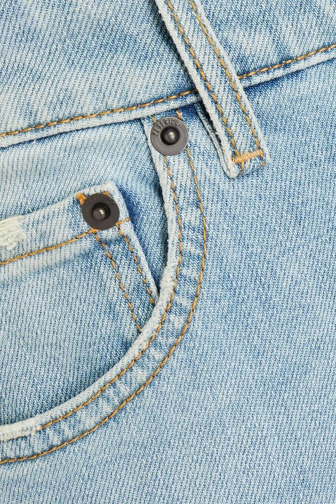 Tapered faded denim jeans商品第4张图片规格展示