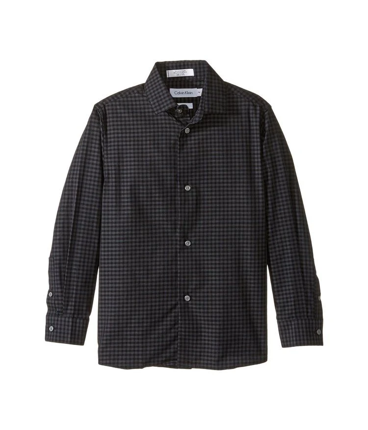 商品Calvin Klein|Long Sleeve End on End Gingham Shirt (Little Kids),价格¥233,第1张图片