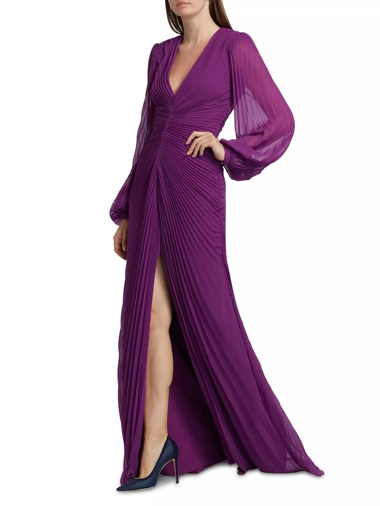 商品Badgley Mischka|Pleated V-Neck Gown,价格¥5961,第2张图片详细描述