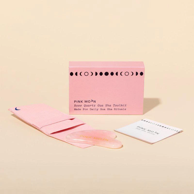 商品Pink Moon|Rose Quartz Gua Sha Facial Toolkit,价格¥302,第1张图片