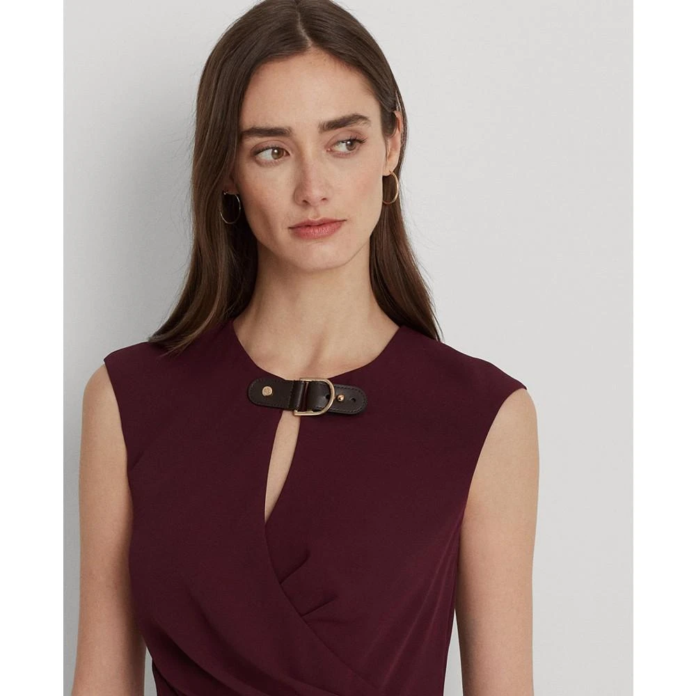 商品Ralph Lauren|Women's Buckle-Trim Georgette Cap-Sleeve Dress,价格¥356,第4张图片详细描述