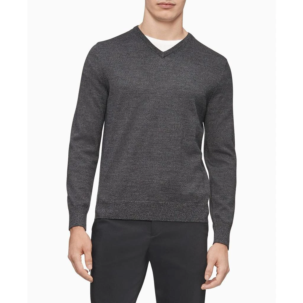 商品Calvin Klein|Calvin Klein Mens Wool Heathered Pullover Sweater,价格¥236,第1张图片