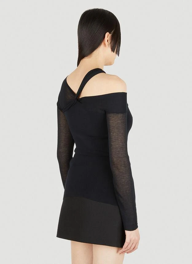 商品Helmut Lang|Twist Long Sleeve Top in Black,价格¥1127,第4张图片详细描述