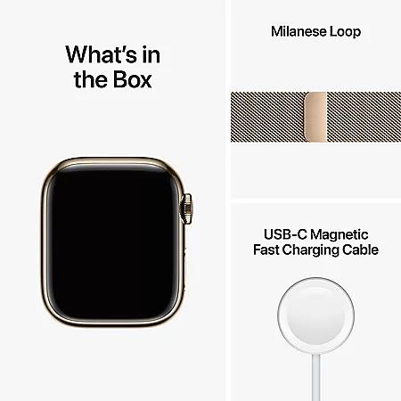 Apple Watch Series 8 GPS + Cellular 41mm Stainless Steel Case with Milanese Loop (Choose Color)商品第9张图片规格展示