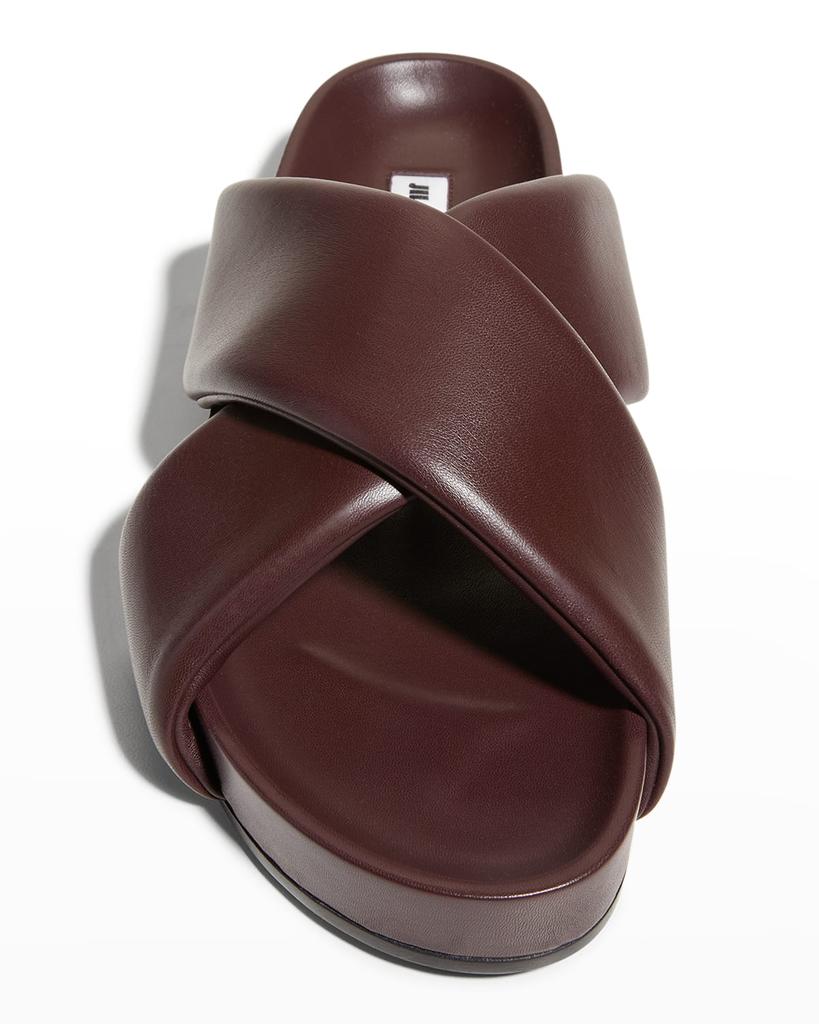 Men's Leather Crisscross Slide Sandals商品第5张图片规格展示