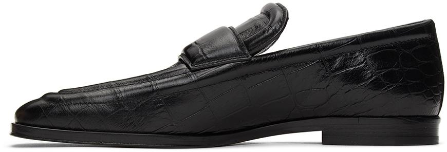 Black Croc Loafers商品第3张图片规格展示